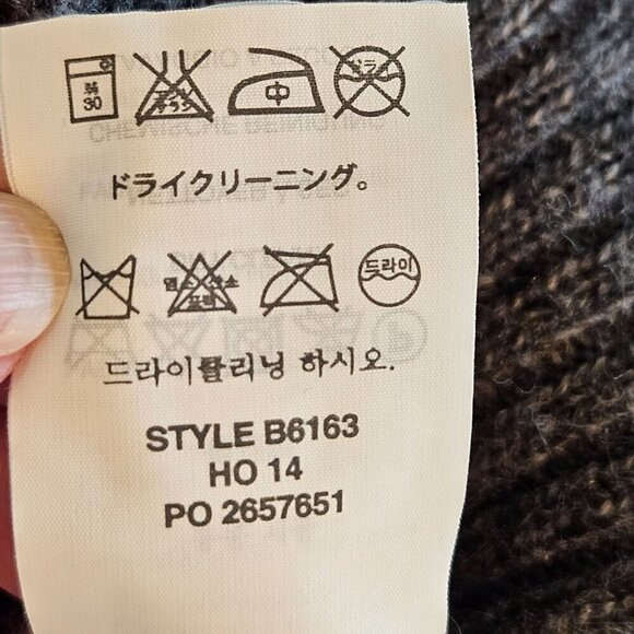 J. Crew Size Medium Abstract Fair Isle Gray Red Pink Wool Mohair Blend Sweater - Picture 10 of 11